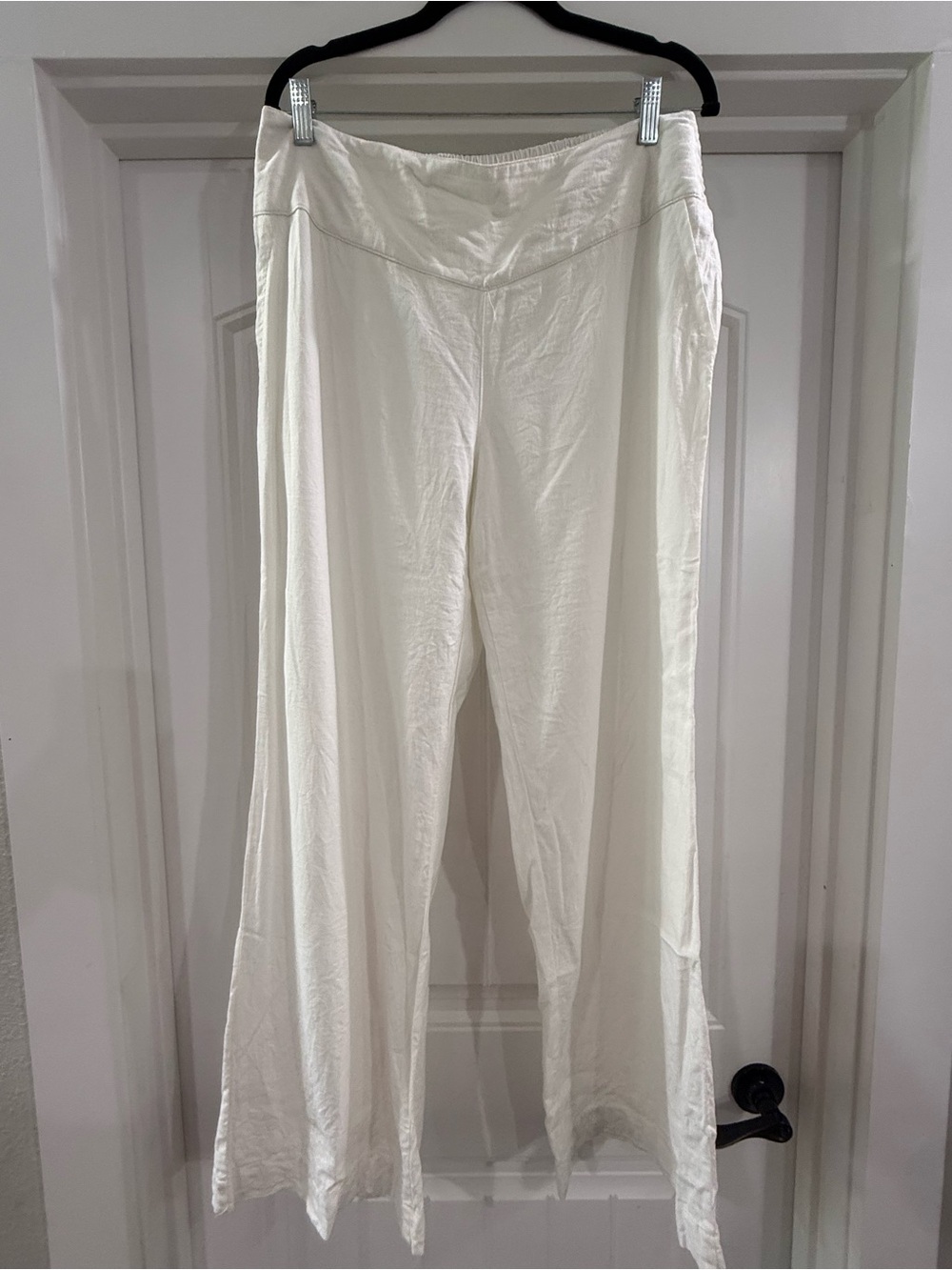 C White Wide-Leg Women's Pants